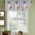 thumbnail image 4 of 2 Pack Valances for Windows, Gray American Flag Window Valances for Living Room/Bedroom/Bathroom, Abstract Red Hockey Stripes Us Flag Light Filtering Kitchen Curtain Valance 42"W x18" L, 4 of 9