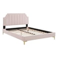 thumbnail image 2 of Modway Sienna Lit Plateforme Grand Moderne en Velours de Performance - Rose, 2 of 12