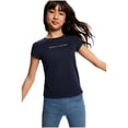 thumbnail image 3 of Camiseta Tommy Hilfiger de manga corta para niñas, color azul marino, talla 5, 3 of 3