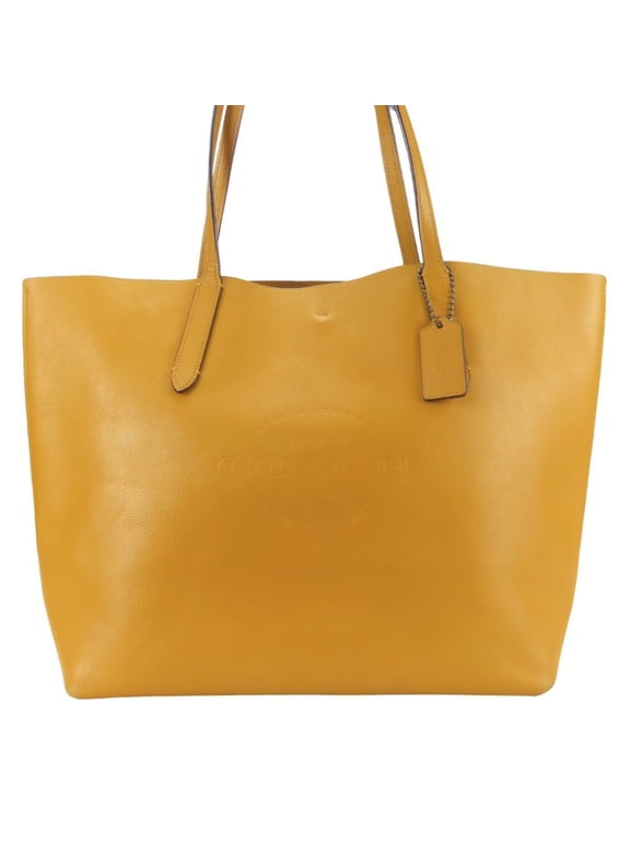Pre-Owned Coach Tote Bag F59403 Leather Mustard Shoulder for Women COACH