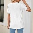 thumbnail image 7 of cfhntfmh Summer Tops for Women Casual V Neck Lace Ruffle Short Sleeve Work T-Shirts Dressy Trendy Hollow out Basic Blouses, 7 of 7