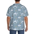 thumbnail image 5 of Vsdgher Turtle Print Men's Wrinkle Free Untucked Cuban Shirt Business Casual Button Down Shirts Short Sleeve Shirt, 5 of 7