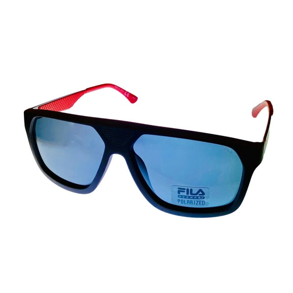 Fila Polarized Flash Lens Men's Plastic Aviator Sunglasses, Matte Grey