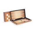 thumbnail image 1 of 15.5 in. Lacquer Finished Brown Inlaid Wood Backgammon &amp; Chess Set, 1 of 1