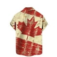 thumbnail image 5 of Donemore Men's Fashion Orange Maple Leaf Festival Print Short Sleeve Button-Up Cardigan Shirt Casual Business Style Fall Outfit Multi-Color Trendy Design Comfortable Versatile Men's Clothing, 5 of 5