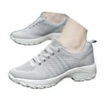 thumbnail image 3 of Jkety Womens Sneaker Lightweight Walking Shoes Comfortable Lace Up Casual Shoes Gym Mesh Running Shoes for Women Grey,7.5, 3 of 8