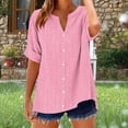 thumbnail image 2 of Camisetas Casuales de Manga Corta con Cuello en V Impreso Botón de Verano Suelto Y de Moda, 2 of 5