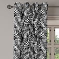 thumbnail image 2 of Ambesonne Leaves Grommet Curtain, Black Aloha Leaf Botanical, 50"x120", Black and White, 2 of 5