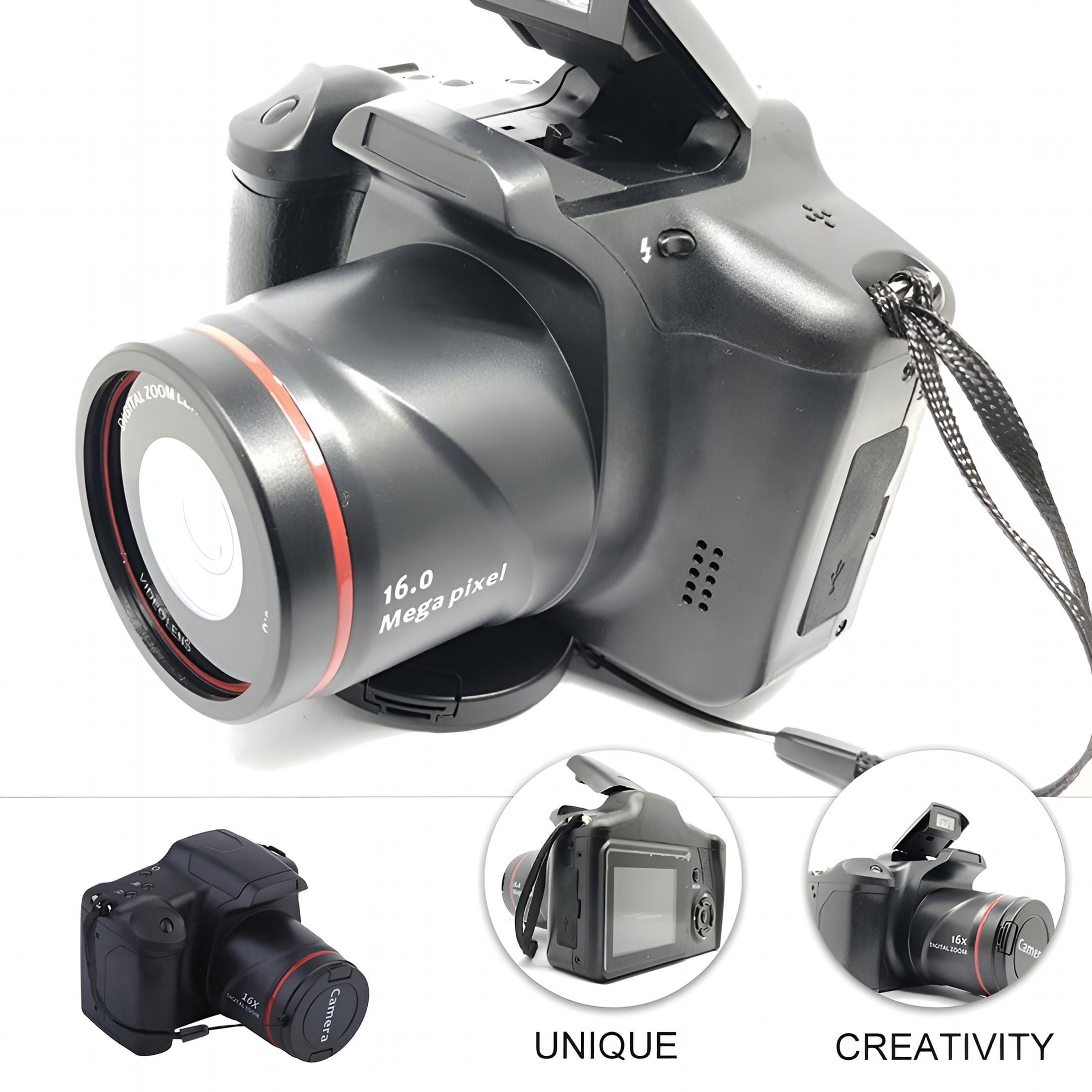 GJX Digital Camera for Photography,16Mp Fhd Video Camera with Wifi,3 Inch Screen,16X Digital Zoom,Vlogging Camera for Youtube Point and Shoot Digital Camera