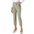 thumbnail image 4 of INSPIRE CHIC Women's Business Casual Pants Cropped Length Work Office Trousers with Pockets S Khaki, 4 of 6