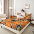 thumbnail image 4 of Homewish Orange Pumpkin 4 Pieces Queen Sheet Sets for Kids Teens,Happy Fall Autumn Harvest Ultra Soft Flat Sheet,Geometric Plaid Grid Queen Fitted Sheet,Lightweight Room Decor, 4 of 7