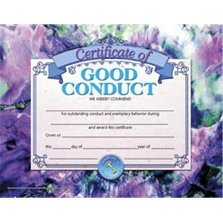 H-VA687 - Certificate of Good Conduct, 8-1/2" x 11", 30/set by Hayes School Publishing