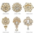 thumbnail image 3 of 6PCS Brooch Pin Pearl Rhinestone Decor Water Drop Crystal Brooch Corsage Brooch Pin for Wedding, 3 of 8
