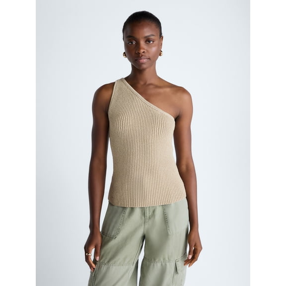 Scoop Women's and Women's Plus One Shoulder Knit Top, Sizes XS-4X