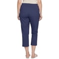 thumbnail image 3 of Turtle Bay New York Women's Elastic Waist Pull On Stretch Twill Capri with side pockets (Plus Sizes), 3 of 8