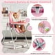 Babyjoy Chaise Haute Chaise d'Alimentation Pliable w/ 4 Roues Verrouillables Rose – image 4 sur 10