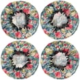 thumbnail image 2 of Shower Caps,Pioneer Flower Floral Print Pattern Waterproof Shower Cap for Women 4 Pieces,Double Reusable Hair Cover for Shower PEVA Elastic Stretch Hem, 2 of 7