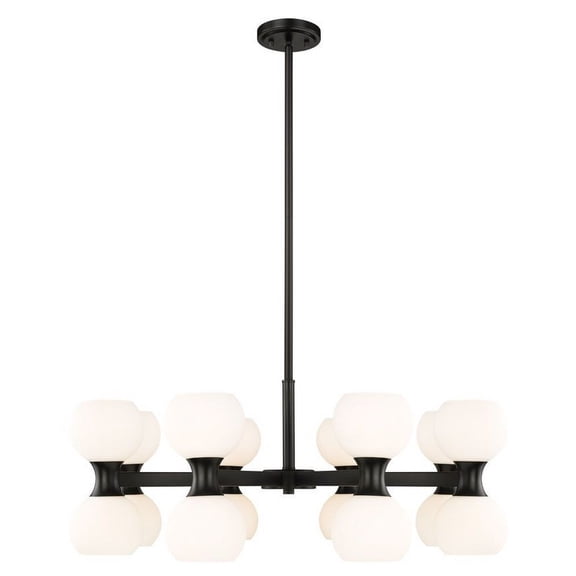 494-16MB-Z-Lite-Artemis - 16 Light Chandelier In Mid-Century Modern Style-12.75 Inches Tall and 32 Inches Wide-Matte Black Finish