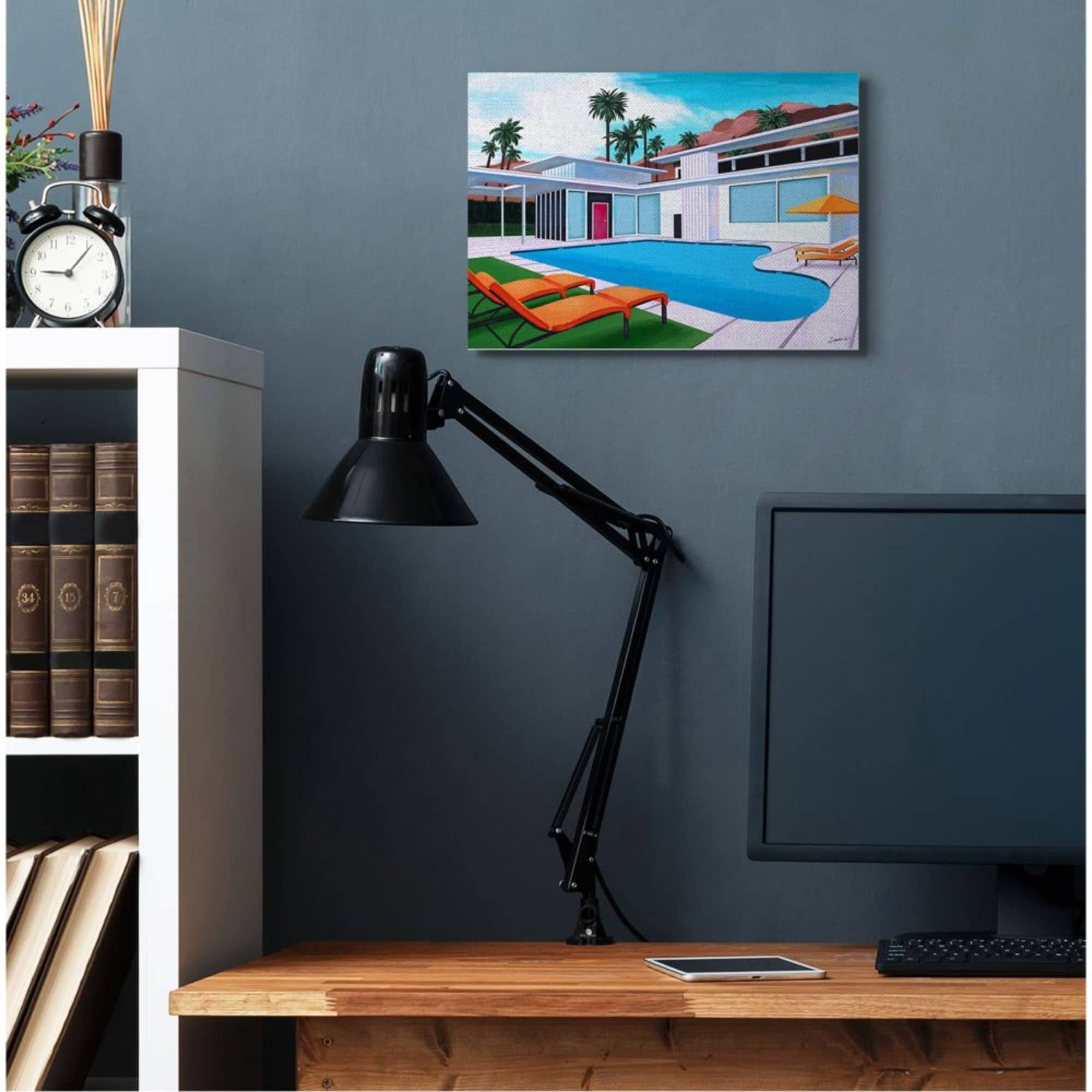 Stupell Industries Modern Home Architecture Poolside Desert Mountains Design by Ziwei Li, 24" x 30"