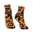 thumbnail image 4 of Bingfone Halloween Banner Symbols Design Patterned Men'S Women'S Casual Cotton Socks, 4 of 9