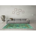 thumbnail image 3 of Ahgly Company Indoor Square Persian Turquoise Blue Traditional Area Rugs, 5' Square, 3 of 4