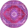 thumbnail image 1 of Ahgly Company Indoor Round Medallion Purple Traditional Area Rugs, 3' Round, 1 of 4