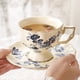 thumbnail image 3 of Juego de taza de té y platillo azul 1, juego de taza de café con platillo de flor, taza de té de porcelana británica, 200 ml., 3 of 5