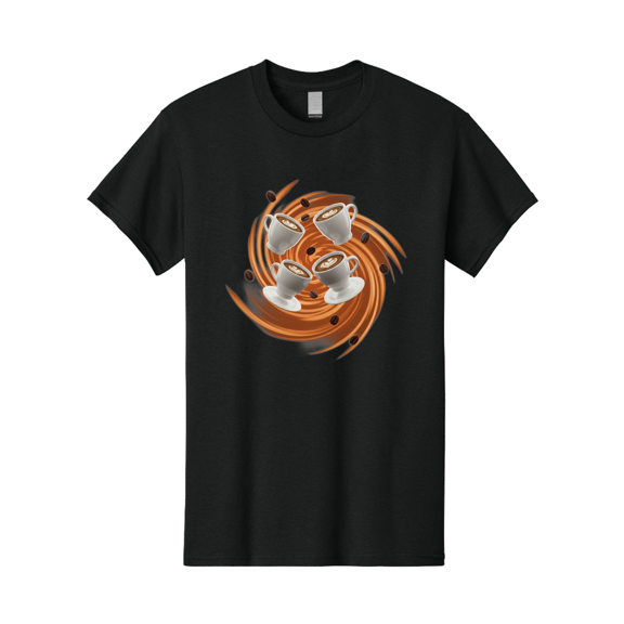 Coffee-Cups Mens Graphic Tee, 100% Cotton, Casual Summer Wear