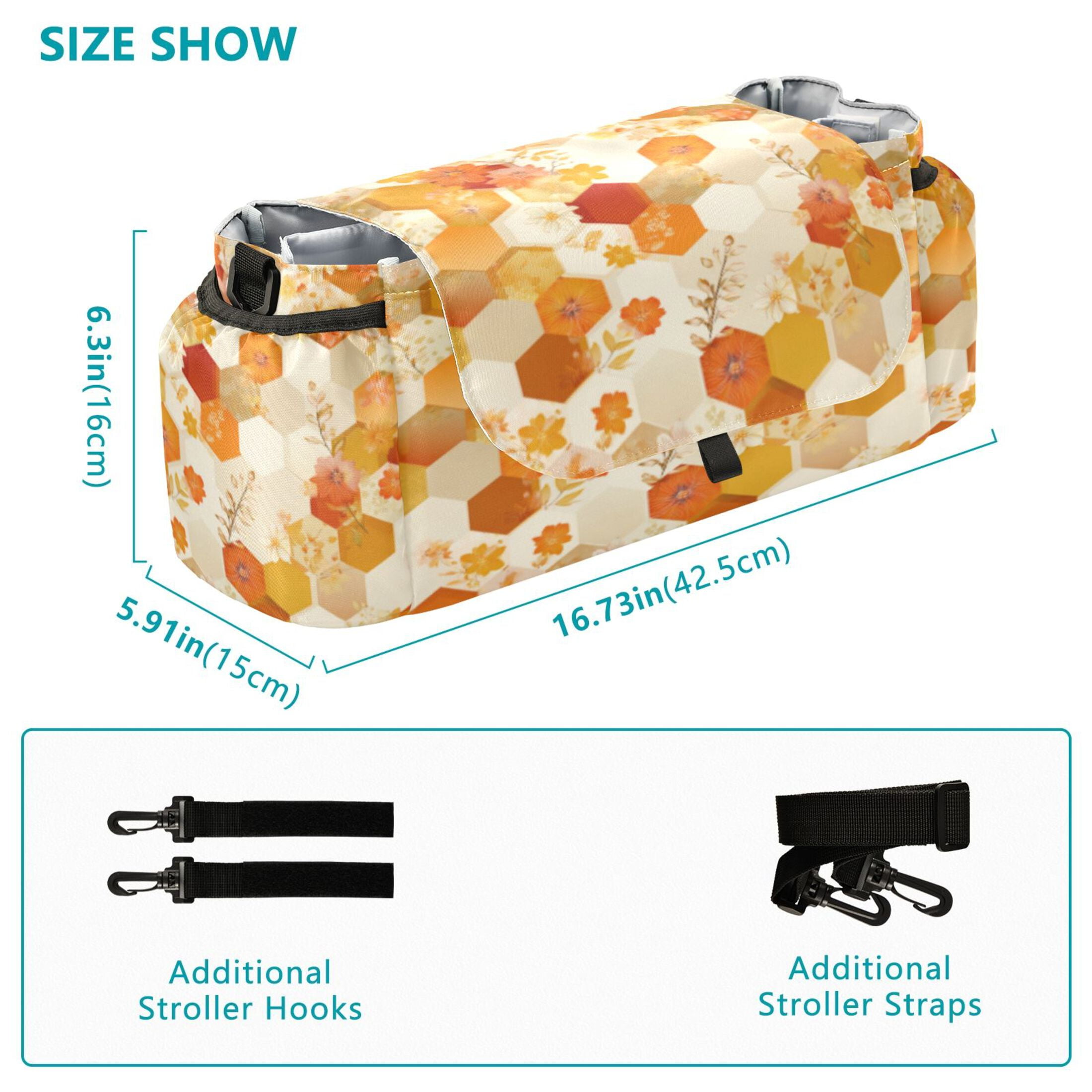 DIXRUYEE Stroller Organizer Honeycomb Pattern Printed