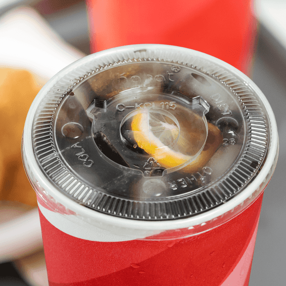 Karat 115mm PET Plastic Flat Lids - 1,000 ct