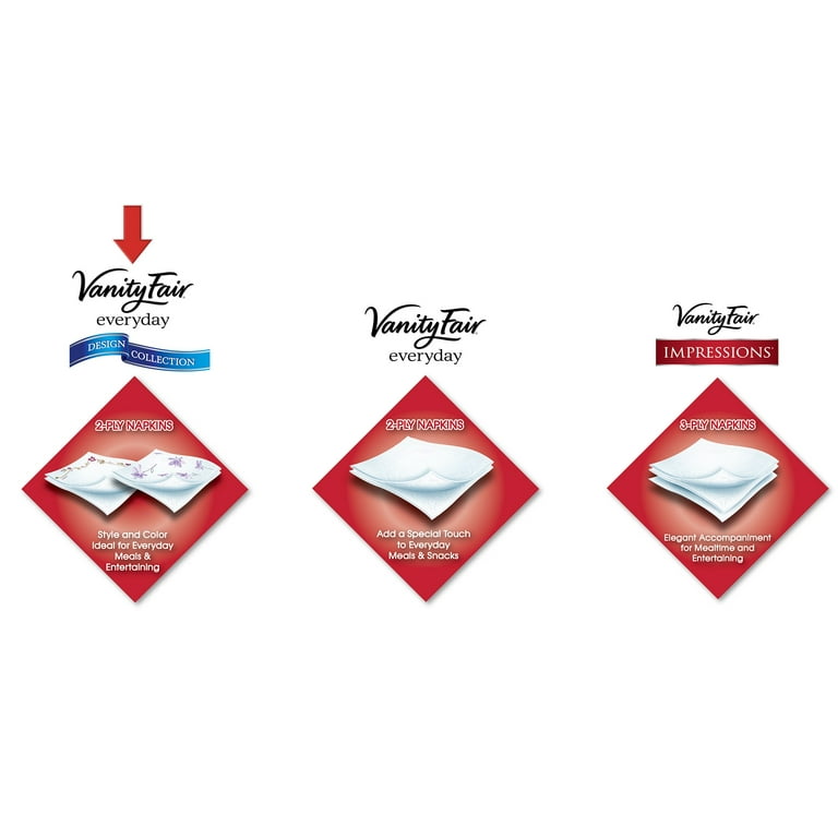Vanity Fair Large Everyday Dinner Paper Napkins, 80 Count