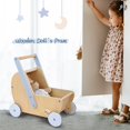 thumbnail image 5 of Pillowhale Baby Learning Walker - Cochecitos de madera para niños pequeños con ruedas para niñas y niños, 5 of 5