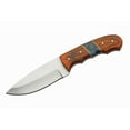 thumbnail image 6 of SZCO Supplies Resin/Wood Handled Fixed Blade Outdoor Knife with Leather Sheath, 8" Length – Burnt Orange, 6 of 7