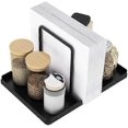 thumbnail image 1 of Metal Napkin Holder with Salt & Pepper Shakers Storage Caddy, Standing Paper Napkin Holder for Kitchen & Dining Table Decor, 1 of 5