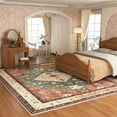 thumbnail image 3 of Washable Area Rug for Living Room, NovDeco 8'x10' Non-Slip Vintage Oriental Indoor Rug, Soft Low Pile Stain Resistant for Bedroom Office Dining Room, 3 of 11