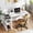 White, variant on Romorgniz 47.2" W L-shaped with Power Outlets, Computer Desk with Storage Shelves, Office Desk for Bedroom, Rustic Brown