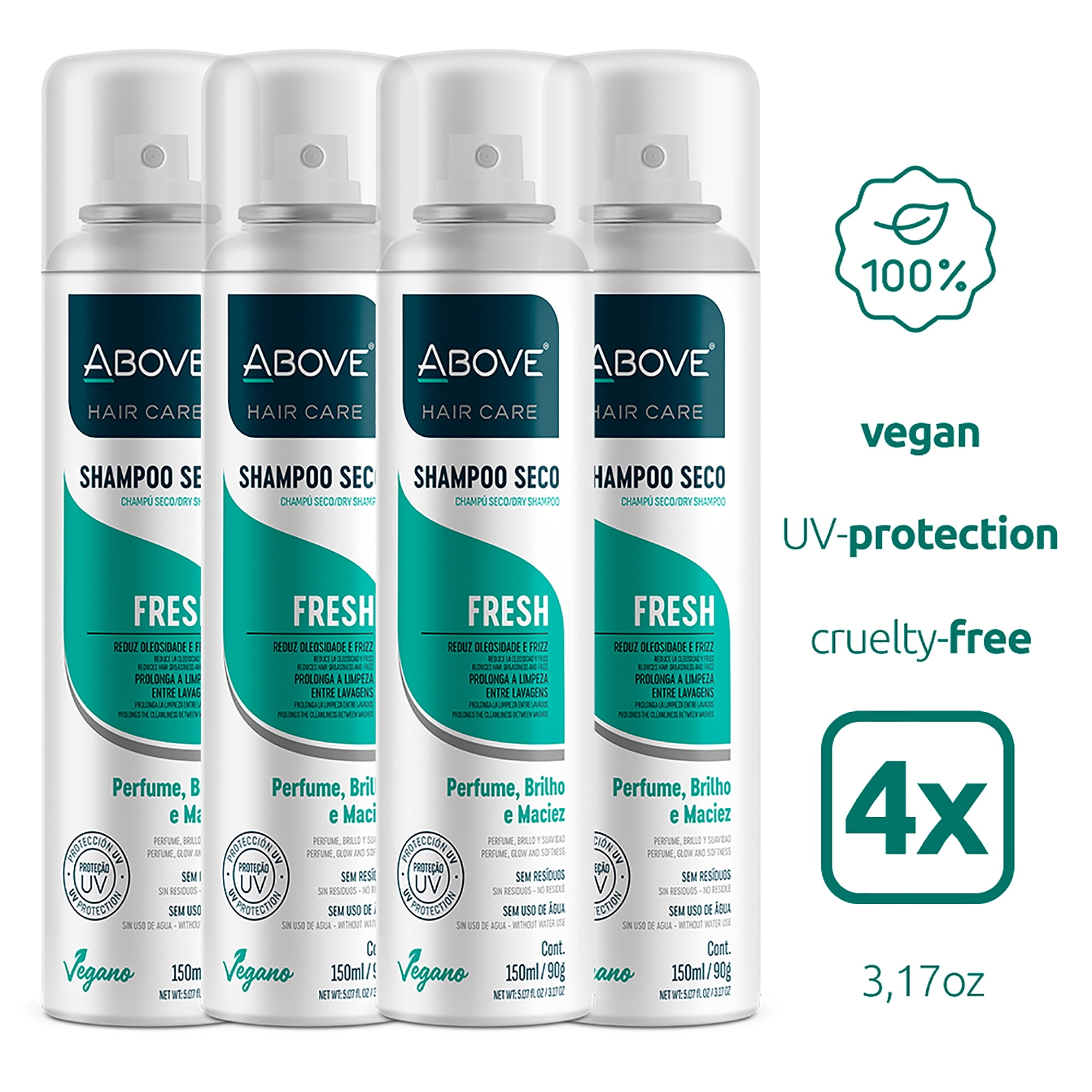 ABOVE Dry Shampoo Set, Volumizing Hair Products, Fresh, 4 Pcs