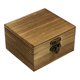 thumbnail image 4 of Joyero de madera, caja de madera simple, caja de baratijas, caja de escritorio portátil con tapa abatible Marrón, 4 of 9