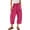 Hot Pink, variant on Delayuji Womens Capri Pants Casual Summer Baggy Wide Leg Pants Elactic Waist Barrel Pants Women With Pockets