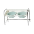 thumbnail image 3 of Tazones de cerámica de gato elevados con soporte de acero inoxidable, tazón de alimentación de mascotas alimentador de gato sin deslizamiento elevado Verde claro, 3 of 8