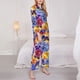 thumbnail image 3 of Balery The Garden Tricolor Pansy Flower Conjunto de Pijama con Estampado para Mujer, Conjunto de Dos Piezas con Manga Larga, Ropa de Dormir Suave con Bolsillos, Pijamas Cómodos-X-Large, 3 of 7