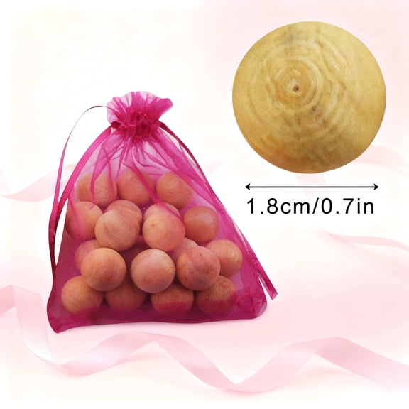 20-Pack Natural Wood Moth Balls, 0.7 inch Diameter - Cedarwood Insect-Proof & Odor-Proof Closet Beads for Wool, Cashmere, Blankets, Moth-Proof Storage Protection