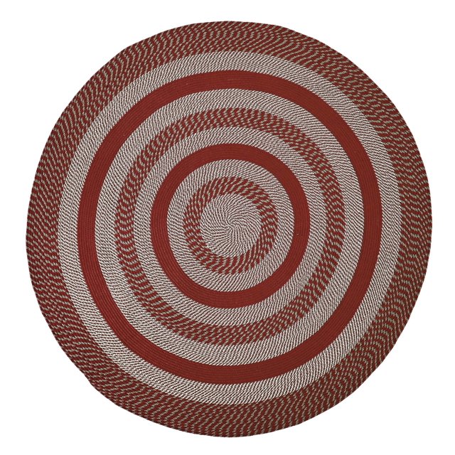 Better Trends Tapis Utilitaire Réversible Newport Braid, 100 % Polypropylène, 96 Pouces Rond, Rouge Grange