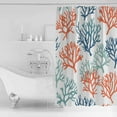thumbnail image 4 of 72x78 Inch Shower Curtain Coastal Coral Bathroom Decor Waterproof Fabric Bathtub Bath Curtains Decorative Orange Green Blue Multicolored Rainbow Extra Long Shower Curtain Set with Hooks, 4 of 6