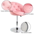 thumbnail image 5 of FURWOO Fashion PU Leather Round Tufted Back Tilt Swivel Accent Chair Height Adjustable Swivel with Diamond Backrest for Dining Chair Store Shop Beauty Salon Stool(Pink), 5 of 7