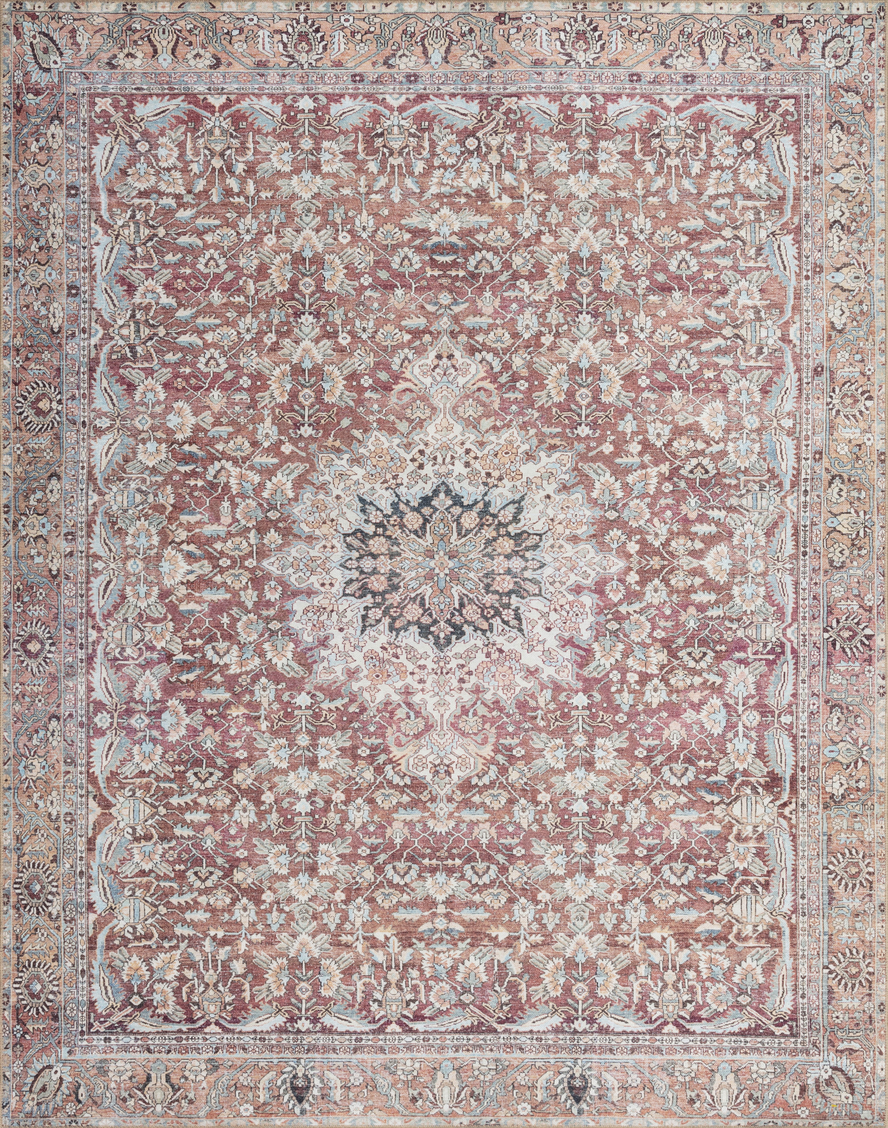 Loloi Wynter Tomato / Teal 2'-3" x 3'-9" Accent Rug