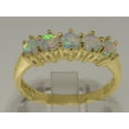 thumbnail image 3 of LBG British Made 9k Yellow Gold Genuine Opal Womens Eternity Ring - 33 size options - Size 6.25, 3 of 6