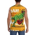 thumbnail image 4 of Bingfone Cool Dinosaur Playing Guitar Pattern Men's Tank Tops Workout Sleeveless Tee Shirts Running Beach Tanks for Men-Large, 4 of 7