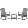 thumbnail image 2 of Outsunny 3Piece Wicker Rocking Chair Patio Furniture Set, Gray, 2 of 9