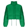 thumbnail image 4 of Women’s Winter Cropped Puffer Jacket Classic Long Sleeve Stand Collar Padded Down Coats, 4 of 5